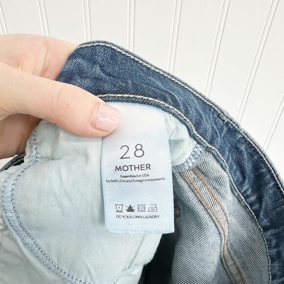 Mother Superior The Flirt Ankle Distressed Slim Jeans Blue Denim Womens 28 - Picture 10 of 13